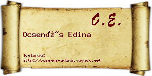 Ocsenás Edina névjegykártya
